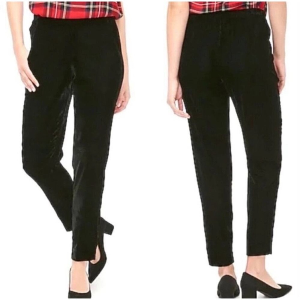 J. Crew Black Straight Leg Velvet Pants